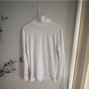 Lands' End Cream Super-T Turtleneck